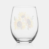 Helle Sonnenblume Wasserfarbe Fabulous 50 Weinglas Ohne Stiel (Rückseite)