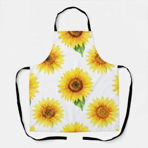 Helle Sonnenblumen-Aquarell-Nahtlos-Muster Schürze