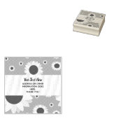 Helle Sonnenblumen auf blau Gummistempel (Stempel)