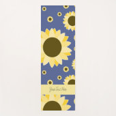 Helle Sonnenblumen auf Marineblau Yogamatte (Vorderseite)