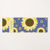 Helle Sonnenblumen auf Marineblau Yogamatte (Vorderseite (Horizontal))
