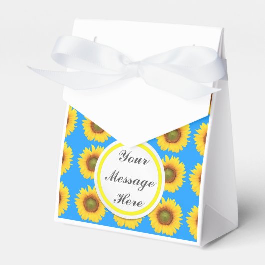 Helle Sonnenblumen Benutzerdefinierter Text Geschenkschachtel (Vorderseite)