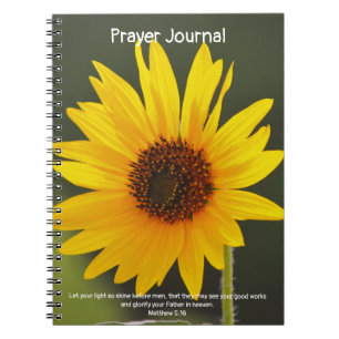 Helle Sonnenblumen Bibelvers Gebetsjournal Notizblock