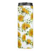 Helle Sonnenblumen Blütenblume Thermosbecher (Rückseite)