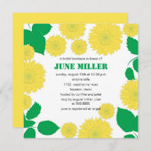 Helle Sonnenblumen - Brautdusche Einladung (Vorne/Hinten)