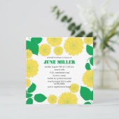 Helle Sonnenblumen - Brautdusche Einladung (Stehend Vorderseite)