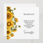 Helle Sonnenblumen Brautparty minimalistisch Dankeskarte (Vorne/Hinten)