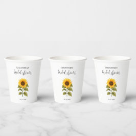 Helle Sonnenblumen Brautparty minimalistisch Pappbecher