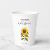 Helle Sonnenblumen Brautparty minimalistisch Pappbecher (Vorderseite)