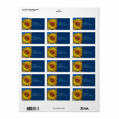 Helle Sonnenblumen Circle Mosaik Digital Art Print Adressaufkleber (Vorne)