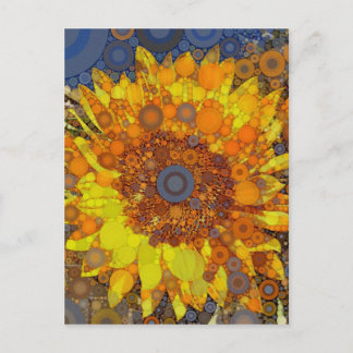 Helle Sonnenblumen Circle Mosaik Digital Art Print Postkarte