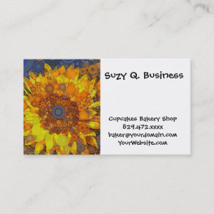 Helle Sonnenblumen Circle Mosaik Digital Art Print Visitenkarte