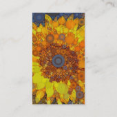Helle Sonnenblumen Circle Mosaik Digital Art Print Visitenkarte (Rückseite)