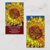 Helle Sonnenblumen Circle Mosaik Digital Art Print Visitenkarte (Vorne/Hinten)
