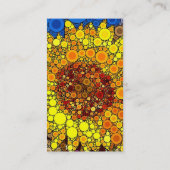 Helle Sonnenblumen Circle Mosaik Digital Art Print Visitenkarte (Rückseite)