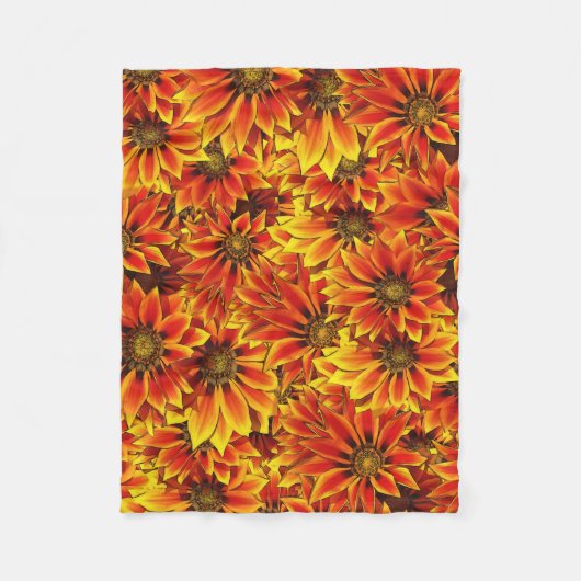 Helle Sonnenblumen Fleecedecke (Vorderseite)