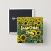 Helle Sonnenblumen Gute Tiere nur Button (Vorne & Hinten)