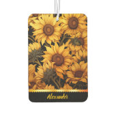 Helle Sonnenblumen in goldener Sonne Autolufterfrischer (Rückseite)