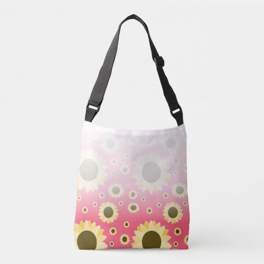 Helle Sonnenblumen in Rosa Tragetaschen Mit Langen Trägern (Vorderseite)