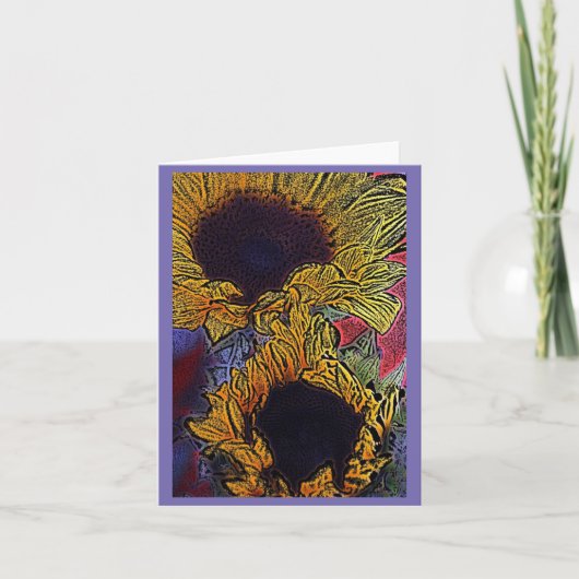Helle Sonnenblumen Karte (Vorderseite)