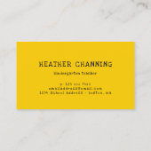 Helle Sonnenblumen-Lehrerin Visitenkarte (Rückseite)