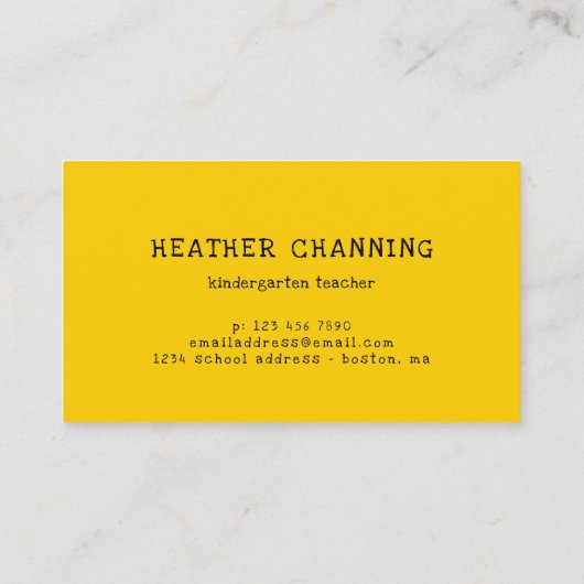 Helle Sonnenblumen-Lehrerin Visitenkarte (Rückseite)