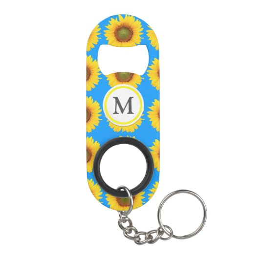 Helle Sonnenblumen Mini Flaschenöffner (Rückseite)