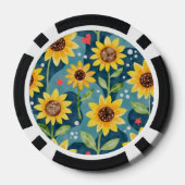 Helle Sonnenblumen Pokerchips (Rückseite)