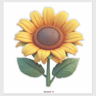 Helle Sonnenblumen-Skulptur Aufkleber