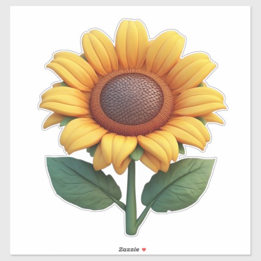 Helle Sonnenblumen-Skulptur Aufkleber (Blatt)
