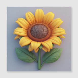 Helle Sonnenblumen-Skulptur Magnetkarte