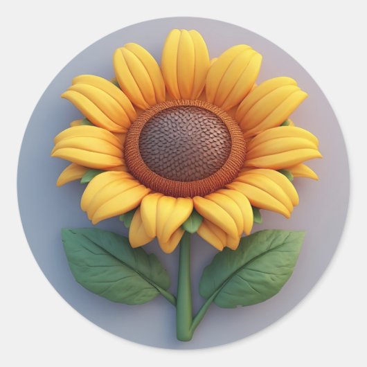 Helle Sonnenblumen-Skulptur Runder Aufkleber (Vorderseite)