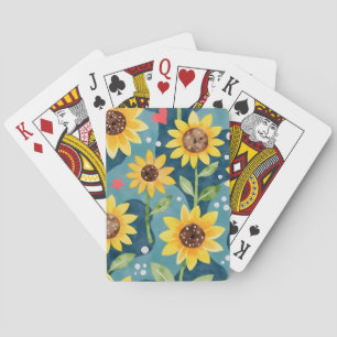 Helle Sonnenblumen Spielkarten