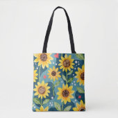 Helle Sonnenblumen Tasche (Vorderseite)