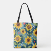 Helle Sonnenblumen Tasche (Rückseite)