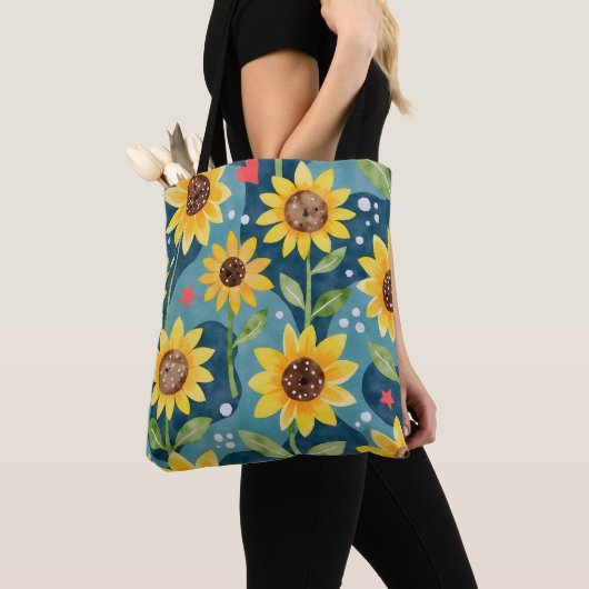 Helle Sonnenblumen Tasche (Von Nahem)