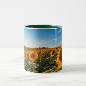 Helle Sonnenblumen-Tasse - fröhliches Blumengesche Zweifarbige Tasse (Mittel)