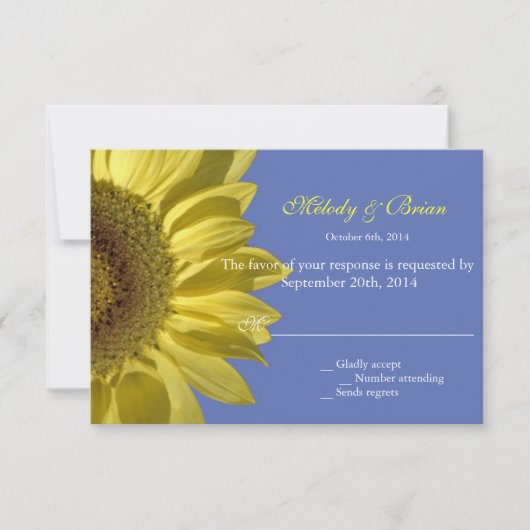 helle Sonnenblumen UAWG Hochzeit Einladungen. RSVP Karte (Vorderseite)
