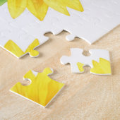 Helle Sonnenblumen-Wasserfarbe Nahtloses Muster Puzzle (Seite)