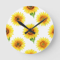 Helle Sonnenblumen-Wasserfarbe Nahtloses Muster