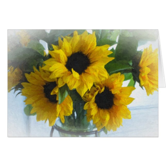 Helle Sonnenblumenkarte (Vorderseite (Horizontal))