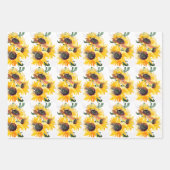 helle Sonnenblumenwasserfarbe fabelhaft 50 Geschenkpapier Set (Vorderseite)