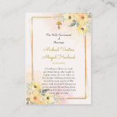 Helle sonnige Blume Orthodoxe Hochzeitskarte Platzkarte (Rückseite)