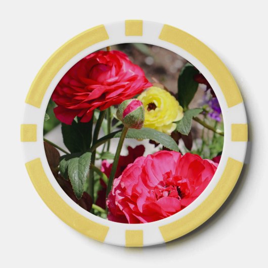 Helle Sonnige Blumen Pokerchips (Vorderseite)