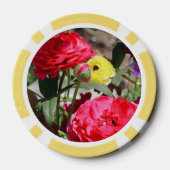 Helle Sonnige Blumen Pokerchips (Rückseite)