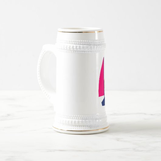 Helle sonnige Segelboote - Stein Bierglas (Vorderseite Links)