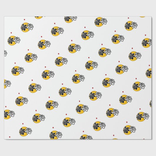 helle Spaß-Blumen Geschenkpapier (Flach)