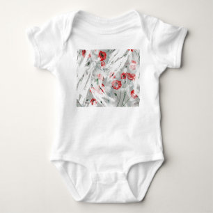 Helle Splash Red Poppe Wasserfarbe Baby Strampler