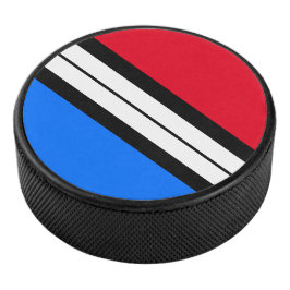 Helle Sporty Red White Blue Black Racing Streifen Eishockey Puck