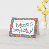 Helle Spots Muster auf Blue Stepmutter Geburtstag Karte (Gelbe Blume)